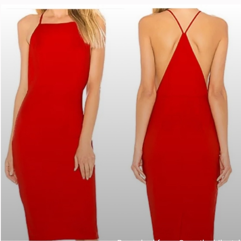 By the way red Fiona midi dress